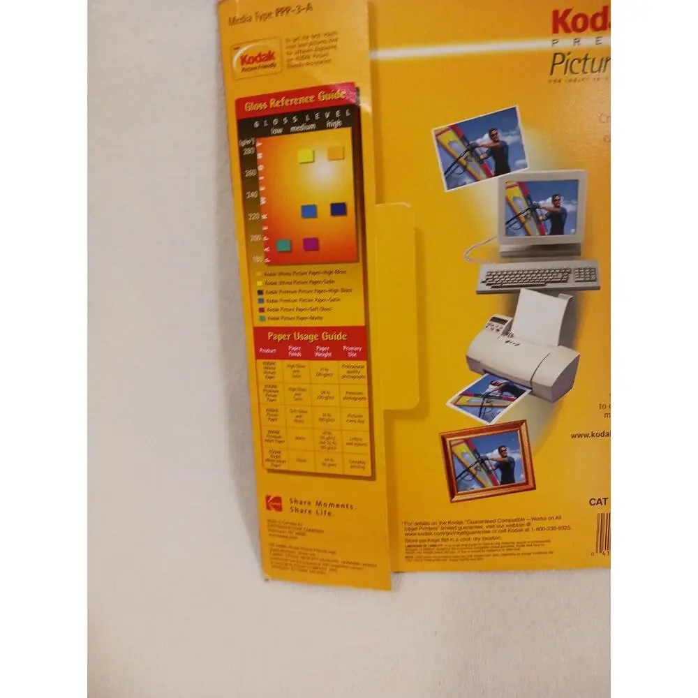 KODAK PREMIUM PICTURE PAPER‎ 8.5X11 HIGH GLOSS HEAVY WEIGHT 4 Sheets in Package